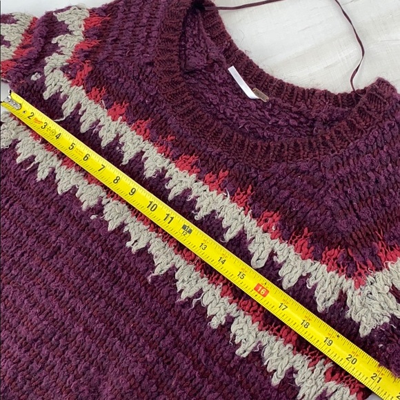FREE PEOPLE Fuzzy Fair Isle Sweater Cozy Oversized - Picture 11 of 15